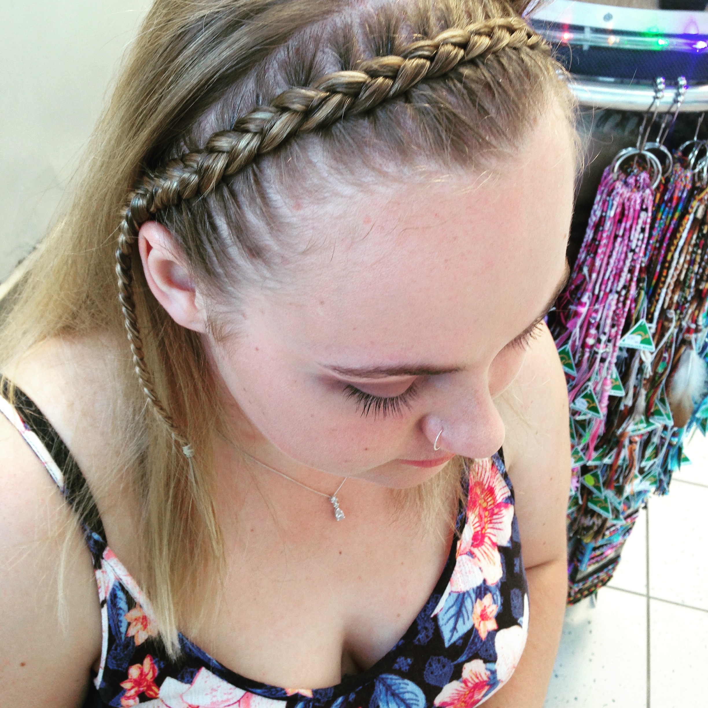 Princess Crown cornrow and coloured extension