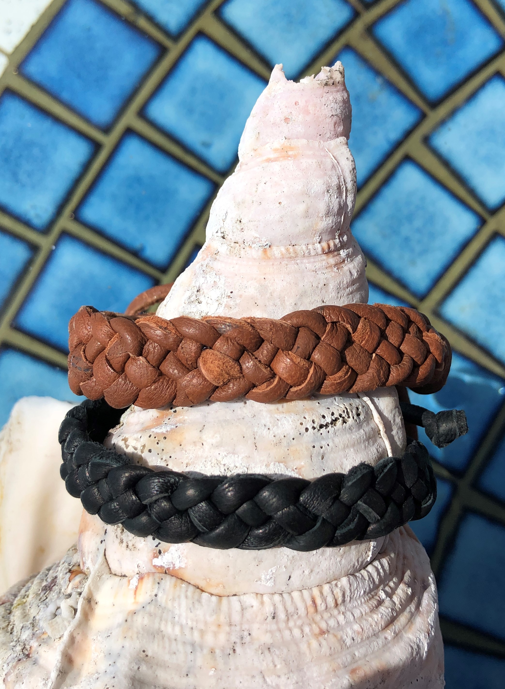 Leather braided bracelet